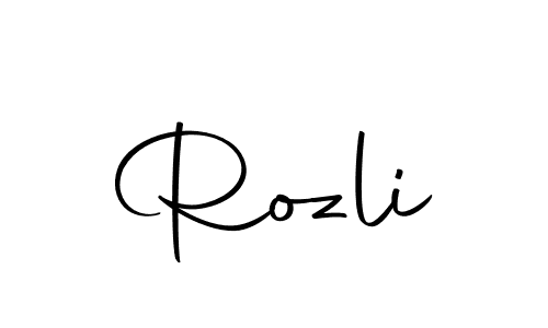 Use a signature maker to create a handwritten signature online. With this signature software, you can design (Autography-DOLnW) your own signature for name Rozli. Rozli signature style 10 images and pictures png