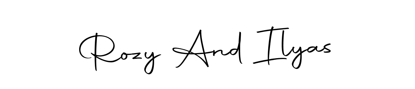 Create a beautiful signature design for name Rozy And Ilyas. With this signature (Autography-DOLnW) fonts, you can make a handwritten signature for free. Rozy And Ilyas signature style 10 images and pictures png