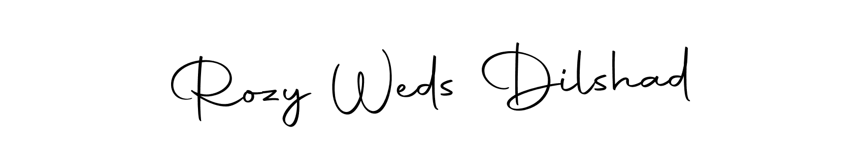 Rozy Weds Dilshad stylish signature style. Best Handwritten Sign (Autography-DOLnW) for my name. Handwritten Signature Collection Ideas for my name Rozy Weds Dilshad. Rozy Weds Dilshad signature style 10 images and pictures png