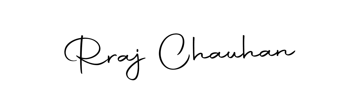 How to make Rraj Chauhan name signature. Use Autography-DOLnW style for creating short signs online. This is the latest handwritten sign. Rraj Chauhan signature style 10 images and pictures png