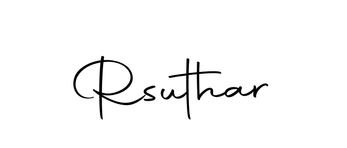 Design your own signature with our free online signature maker. With this signature software, you can create a handwritten (Autography-DOLnW) signature for name Rsuthar. Rsuthar signature style 10 images and pictures png
