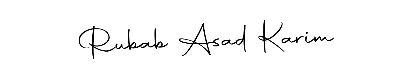 You should practise on your own different ways (Autography-DOLnW) to write your name (Rubab Asad Karim) in signature. don't let someone else do it for you. Rubab Asad Karim signature style 10 images and pictures png