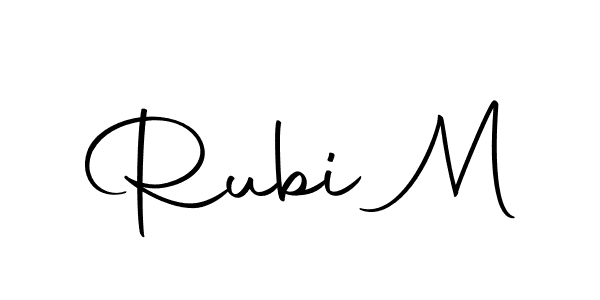 How to make Rubi M signature? Autography-DOLnW is a professional autograph style. Create handwritten signature for Rubi M name. Rubi M signature style 10 images and pictures png