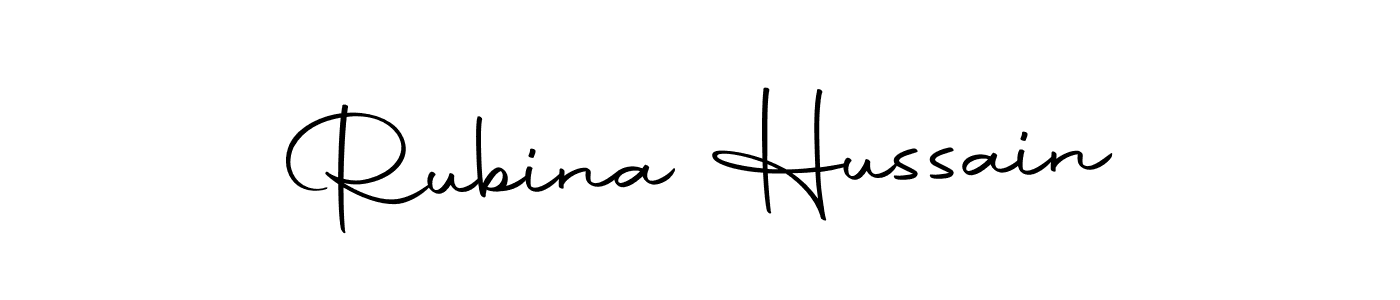 Create a beautiful signature design for name Rubina Hussain. With this signature (Autography-DOLnW) fonts, you can make a handwritten signature for free. Rubina Hussain signature style 10 images and pictures png