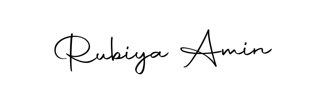Design your own signature with our free online signature maker. With this signature software, you can create a handwritten (Autography-DOLnW) signature for name Rubiya Amin. Rubiya Amin signature style 10 images and pictures png