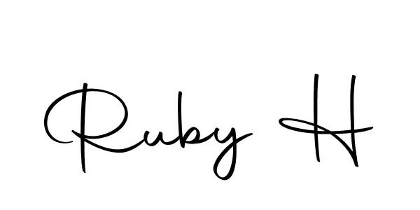 Design your own signature with our free online signature maker. With this signature software, you can create a handwritten (Autography-DOLnW) signature for name Ruby H. Ruby H signature style 10 images and pictures png