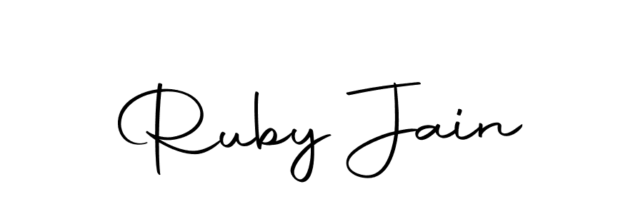 Use a signature maker to create a handwritten signature online. With this signature software, you can design (Autography-DOLnW) your own signature for name Ruby Jain. Ruby Jain signature style 10 images and pictures png