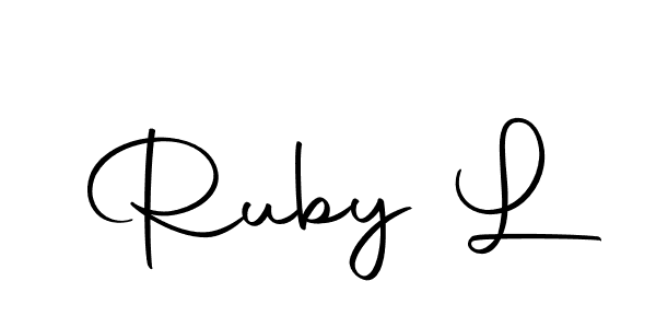 The best way (Autography-DOLnW) to make a short signature is to pick only two or three words in your name. The name Ruby L include a total of six letters. For converting this name. Ruby L signature style 10 images and pictures png