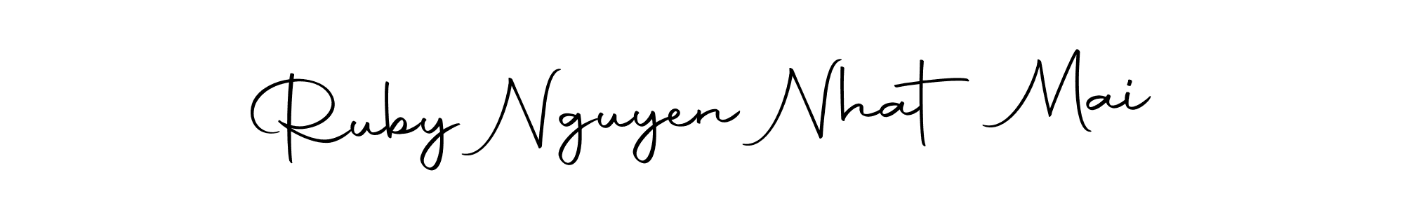 The best way (Autography-DOLnW) to make a short signature is to pick only two or three words in your name. The name Ruby Nguyen Nhat Mai include a total of six letters. For converting this name. Ruby Nguyen Nhat Mai signature style 10 images and pictures png