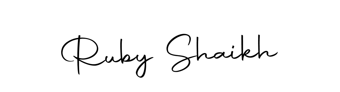 You should practise on your own different ways (Autography-DOLnW) to write your name (Ruby Shaikh) in signature. don't let someone else do it for you. Ruby Shaikh signature style 10 images and pictures png