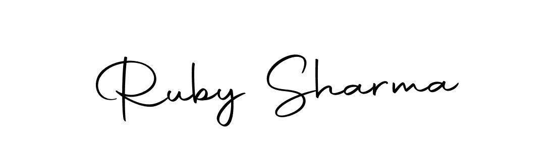 This is the best signature style for the Ruby Sharma name. Also you like these signature font (Autography-DOLnW). Mix name signature. Ruby Sharma signature style 10 images and pictures png