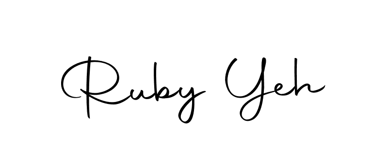 How to make Ruby Yeh name signature. Use Autography-DOLnW style for creating short signs online. This is the latest handwritten sign. Ruby Yeh signature style 10 images and pictures png