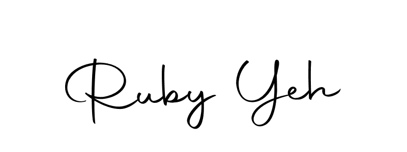 How to make Ruby Yeh name signature. Use Autography-DOLnW style for creating short signs online. This is the latest handwritten sign. Ruby Yeh signature style 10 images and pictures png