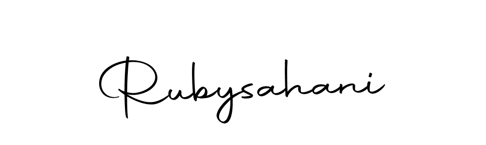 How to make Rubysahani signature? Autography-DOLnW is a professional autograph style. Create handwritten signature for Rubysahani name. Rubysahani signature style 10 images and pictures png