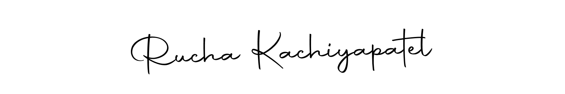You can use this online signature creator to create a handwritten signature for the name Rucha Kachiyapatel. This is the best online autograph maker. Rucha Kachiyapatel signature style 10 images and pictures png