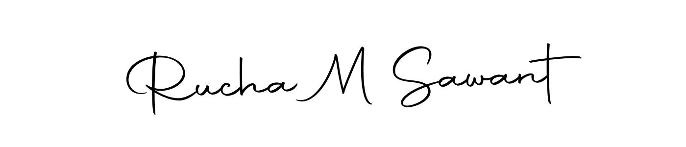if you are searching for the best signature style for your name Rucha M Sawant. so please give up your signature search. here we have designed multiple signature styles  using Autography-DOLnW. Rucha M Sawant signature style 10 images and pictures png