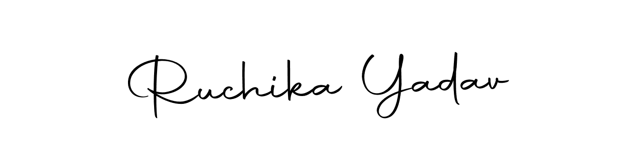 The best way (Autography-DOLnW) to make a short signature is to pick only two or three words in your name. The name Ruchika Yadav include a total of six letters. For converting this name. Ruchika Yadav signature style 10 images and pictures png