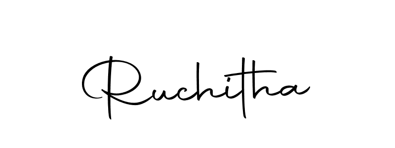 How to make Ruchitha name signature. Use Autography-DOLnW style for creating short signs online. This is the latest handwritten sign. Ruchitha signature style 10 images and pictures png