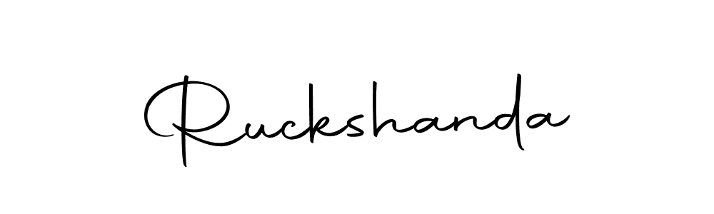 Make a beautiful signature design for name Ruckshanda. With this signature (Autography-DOLnW) style, you can create a handwritten signature for free. Ruckshanda signature style 10 images and pictures png