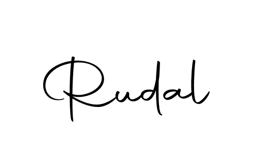 Design your own signature with our free online signature maker. With this signature software, you can create a handwritten (Autography-DOLnW) signature for name Rudal. Rudal signature style 10 images and pictures png