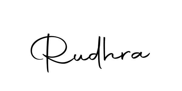 Make a beautiful signature design for name Rudhra. With this signature (Autography-DOLnW) style, you can create a handwritten signature for free. Rudhra signature style 10 images and pictures png