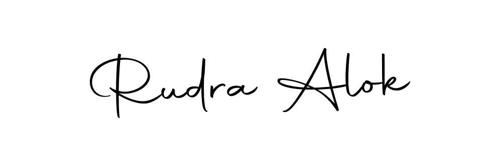 You should practise on your own different ways (Autography-DOLnW) to write your name (Rudra Alok) in signature. don't let someone else do it for you. Rudra Alok signature style 10 images and pictures png