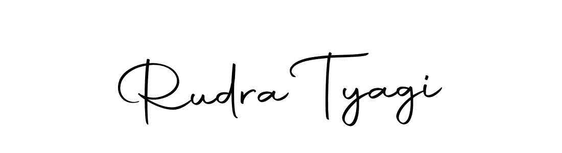 How to make Rudra Tyagi name signature. Use Autography-DOLnW style for creating short signs online. This is the latest handwritten sign. Rudra Tyagi signature style 10 images and pictures png