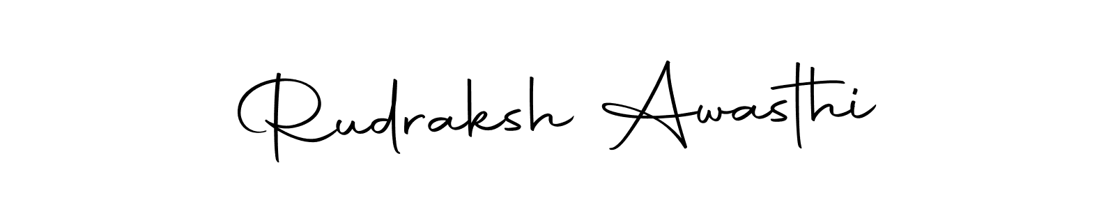 You should practise on your own different ways (Autography-DOLnW) to write your name (Rudraksh Awasthi) in signature. don't let someone else do it for you. Rudraksh Awasthi signature style 10 images and pictures png