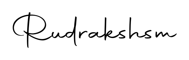 A sleek calligraphic signature for name Rudrakshsm utilizing Autography-DOLnW styling. Great for adding personal signatures to photos and art. Rudrakshsm signature style 10 images and pictures png