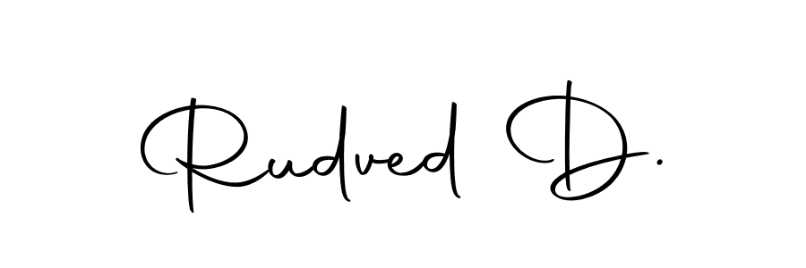 How to make Rudved D. name signature. Use Autography-DOLnW style for creating short signs online. This is the latest handwritten sign. Rudved D. signature style 10 images and pictures png