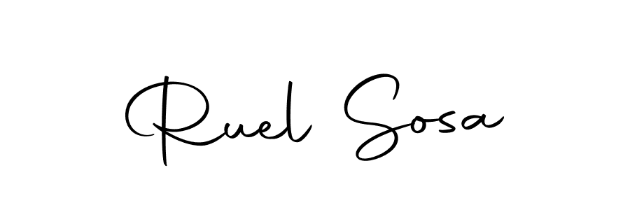How to make Ruel Sosa name signature. Use Autography-DOLnW style for creating short signs online. This is the latest handwritten sign. Ruel Sosa signature style 10 images and pictures png