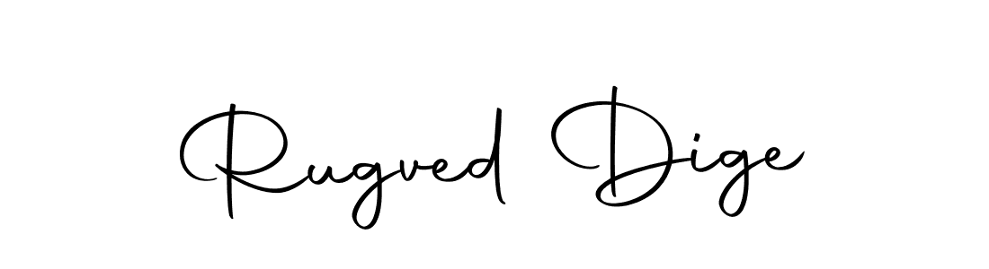 How to make Rugved Dige name signature. Use Autography-DOLnW style for creating short signs online. This is the latest handwritten sign. Rugved Dige signature style 10 images and pictures png