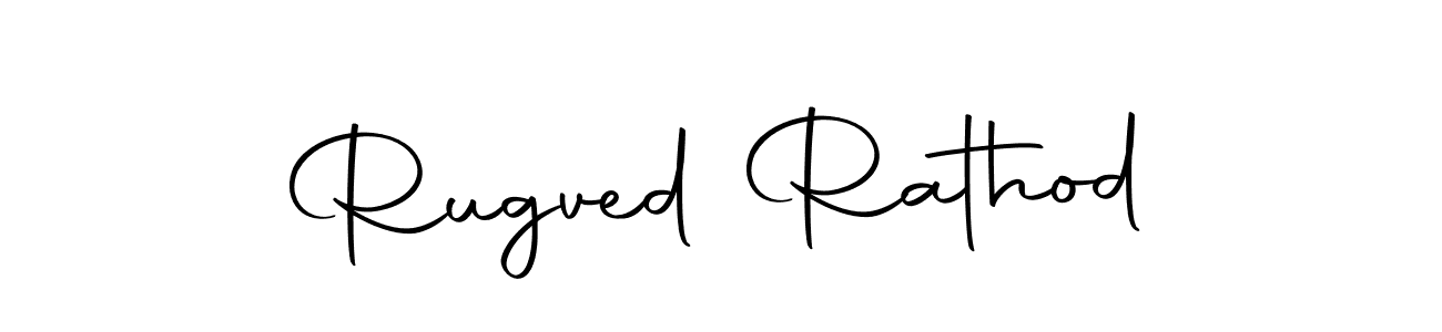 How to make Rugved Rathod name signature. Use Autography-DOLnW style for creating short signs online. This is the latest handwritten sign. Rugved Rathod signature style 10 images and pictures png