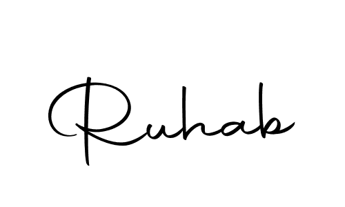 Ruhab stylish signature style. Best Handwritten Sign (Autography-DOLnW) for my name. Handwritten Signature Collection Ideas for my name Ruhab. Ruhab signature style 10 images and pictures png