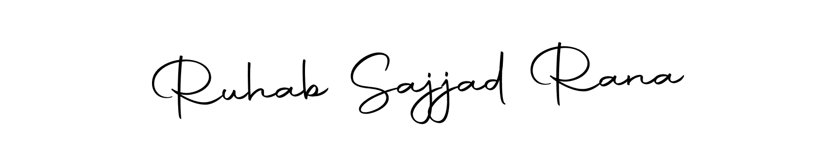 This is the best signature style for the Ruhab Sajjad Rana name. Also you like these signature font (Autography-DOLnW). Mix name signature. Ruhab Sajjad Rana signature style 10 images and pictures png