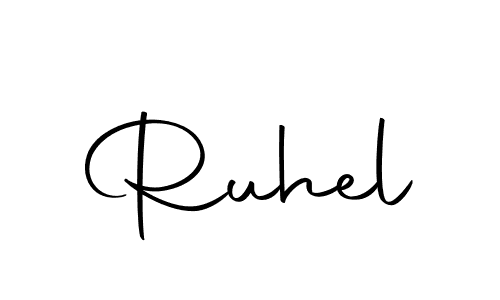 The best way (Autography-DOLnW) to make a short signature is to pick only two or three words in your name. The name Ruhel include a total of six letters. For converting this name. Ruhel signature style 10 images and pictures png