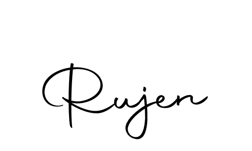 Create a beautiful signature design for name Rujen. With this signature (Autography-DOLnW) fonts, you can make a handwritten signature for free. Rujen signature style 10 images and pictures png