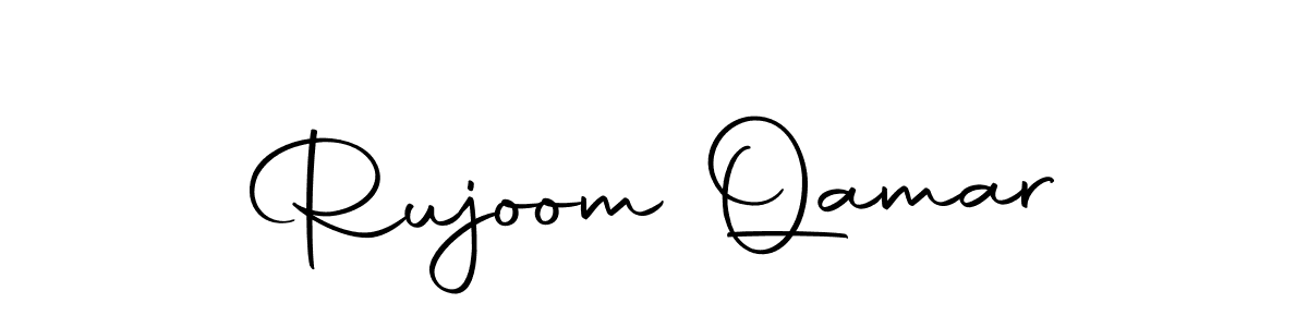 The best way (Autography-DOLnW) to make a short signature is to pick only two or three words in your name. The name Rujoom Qamar include a total of six letters. For converting this name. Rujoom Qamar signature style 10 images and pictures png