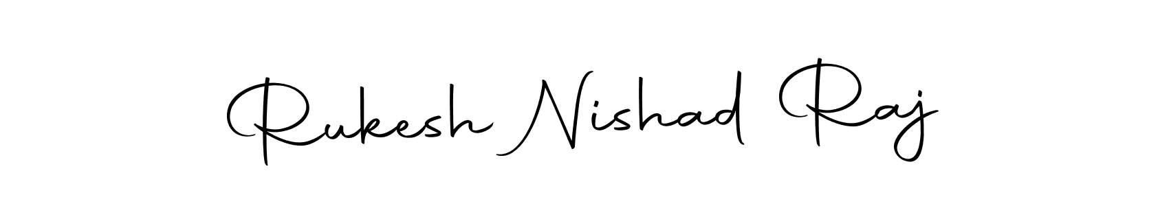 How to make Rukesh Nishad Raj name signature. Use Autography-DOLnW style for creating short signs online. This is the latest handwritten sign. Rukesh Nishad Raj signature style 10 images and pictures png