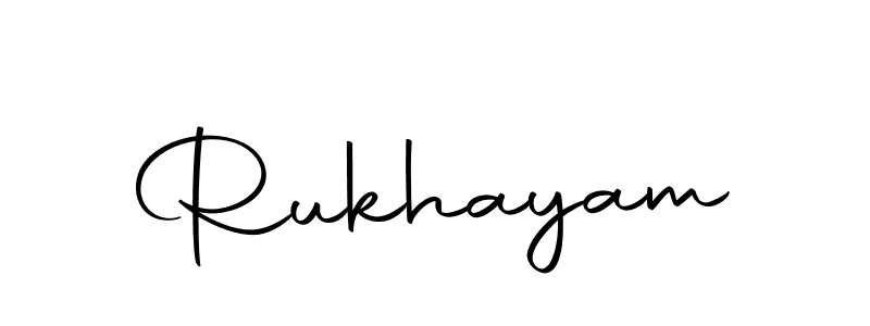 Design your own signature with our free online signature maker. With this signature software, you can create a handwritten (Autography-DOLnW) signature for name Rukhayam. Rukhayam signature style 10 images and pictures png