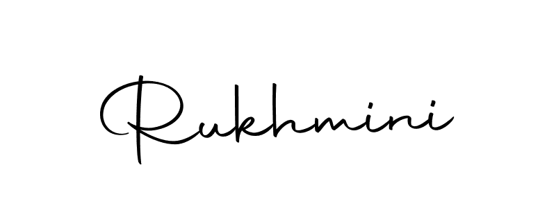 How to make Rukhmini name signature. Use Autography-DOLnW style for creating short signs online. This is the latest handwritten sign. Rukhmini signature style 10 images and pictures png