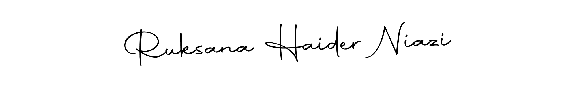 Make a beautiful signature design for name Ruksana Haider Niazi. With this signature (Autography-DOLnW) style, you can create a handwritten signature for free. Ruksana Haider Niazi signature style 10 images and pictures png