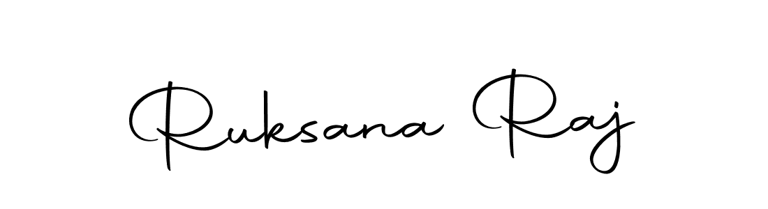 Create a beautiful signature design for name Ruksana Raj. With this signature (Autography-DOLnW) fonts, you can make a handwritten signature for free. Ruksana Raj signature style 10 images and pictures png