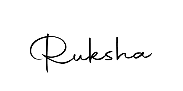 Design your own signature with our free online signature maker. With this signature software, you can create a handwritten (Autography-DOLnW) signature for name Ruksha. Ruksha signature style 10 images and pictures png