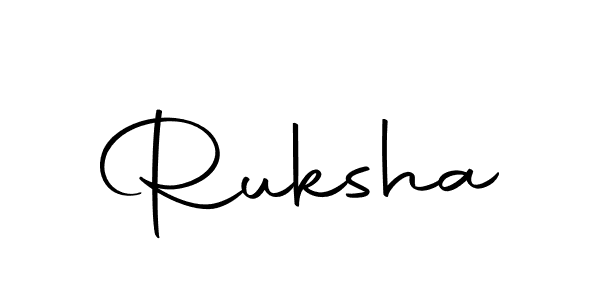 Design your own signature with our free online signature maker. With this signature software, you can create a handwritten (Autography-DOLnW) signature for name Ruksha. Ruksha signature style 10 images and pictures png