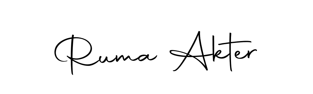 Create a beautiful signature design for name Ruma Akter. With this signature (Autography-DOLnW) fonts, you can make a handwritten signature for free. Ruma Akter signature style 10 images and pictures png