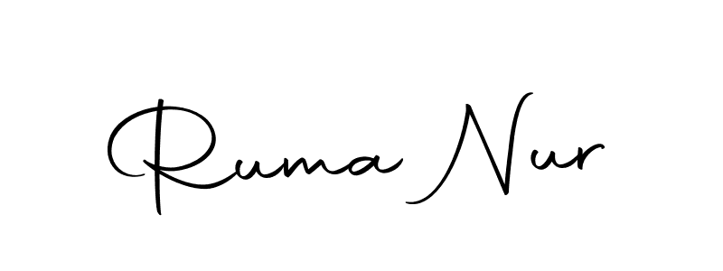 The best way (Autography-DOLnW) to make a short signature is to pick only two or three words in your name. The name Ruma Nur include a total of six letters. For converting this name. Ruma Nur signature style 10 images and pictures png