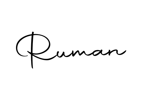 Use a signature maker to create a handwritten signature online. With this signature software, you can design (Autography-DOLnW) your own signature for name Ruman. Ruman signature style 10 images and pictures png