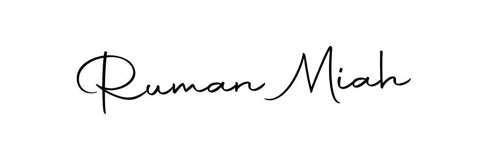 How to make Ruman Miah name signature. Use Autography-DOLnW style for creating short signs online. This is the latest handwritten sign. Ruman Miah signature style 10 images and pictures png