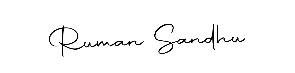 Create a beautiful signature design for name Ruman Sandhu. With this signature (Autography-DOLnW) fonts, you can make a handwritten signature for free. Ruman Sandhu signature style 10 images and pictures png
